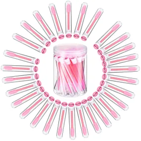 30 Pieces Disposable Mascara Wand Tube Brushes Eyelash Mascara Eyebrow Brushes Diamond Eyelash Tubes with Transparent Cylinder Packaging for Women Girls Makeup (Pink)