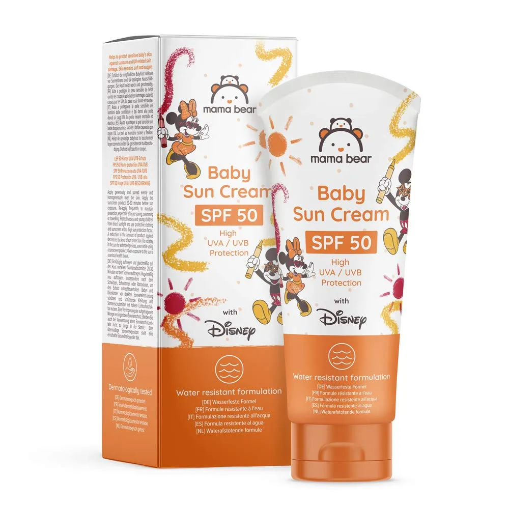 Amazon Brand: Mama Bear - Disney - Baby Sunscreen SPF 50 (High UVA/UVB Protection) - Pack of 4 x 100 ml
