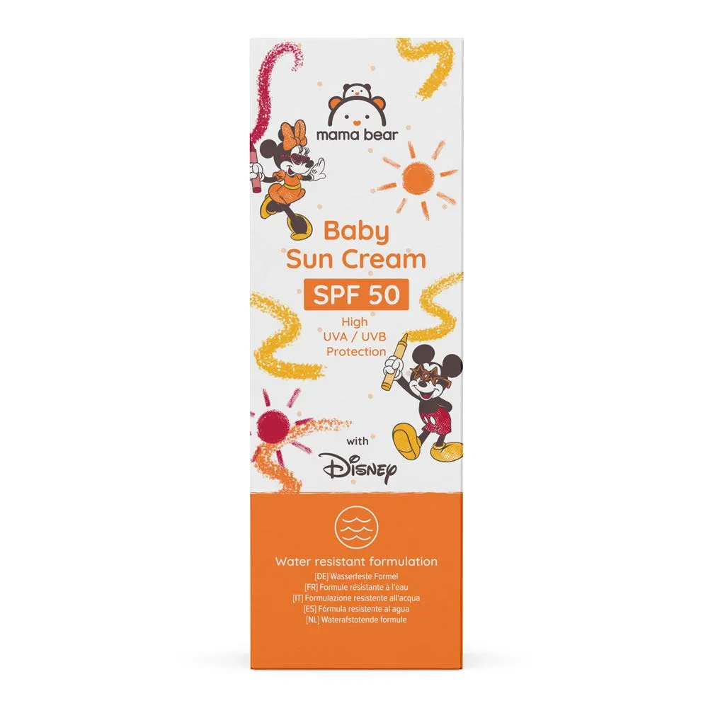 Amazon Brand: Mama Bear - Disney - Baby Sunscreen SPF 50 (High UVA/UVB Protection) - Pack of 4 x 100 ml