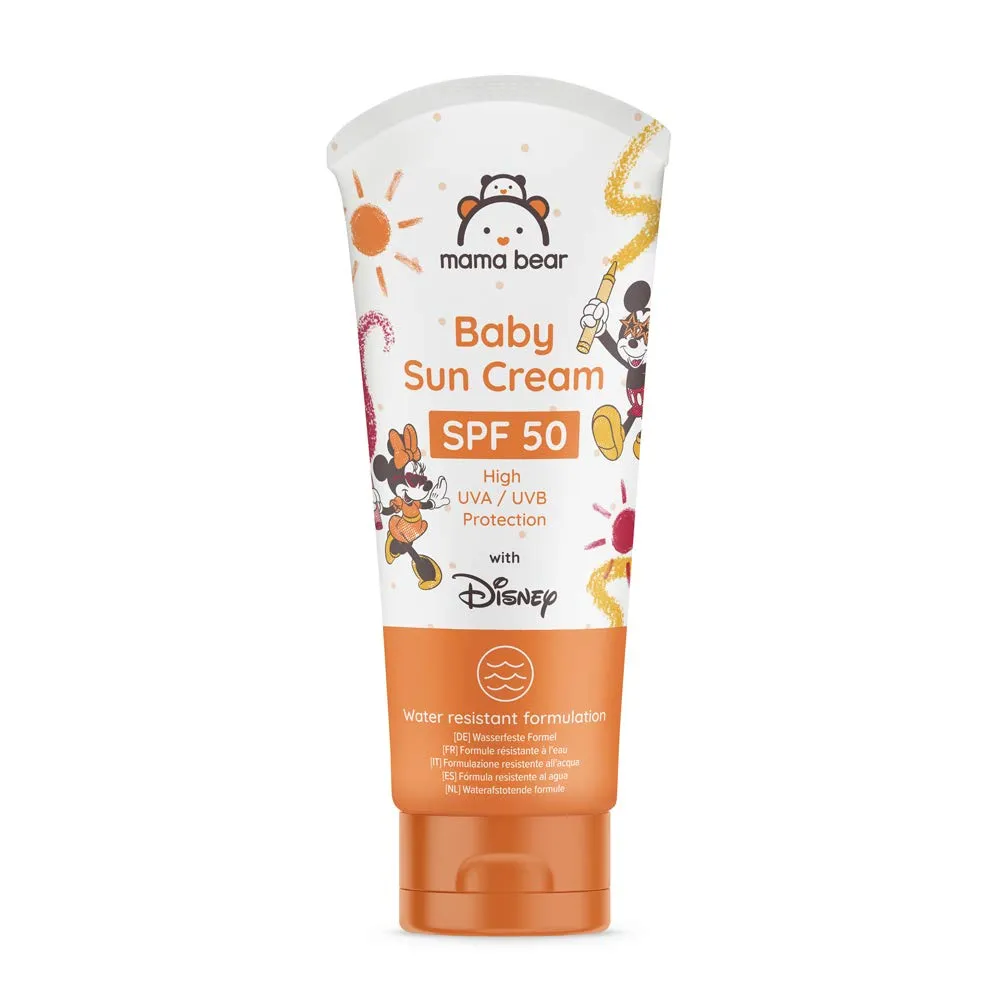 Amazon Brand: Mama Bear - Disney - Baby Sunscreen SPF 50 (High UVA/UVB Protection) - Pack of 4 x 100 ml