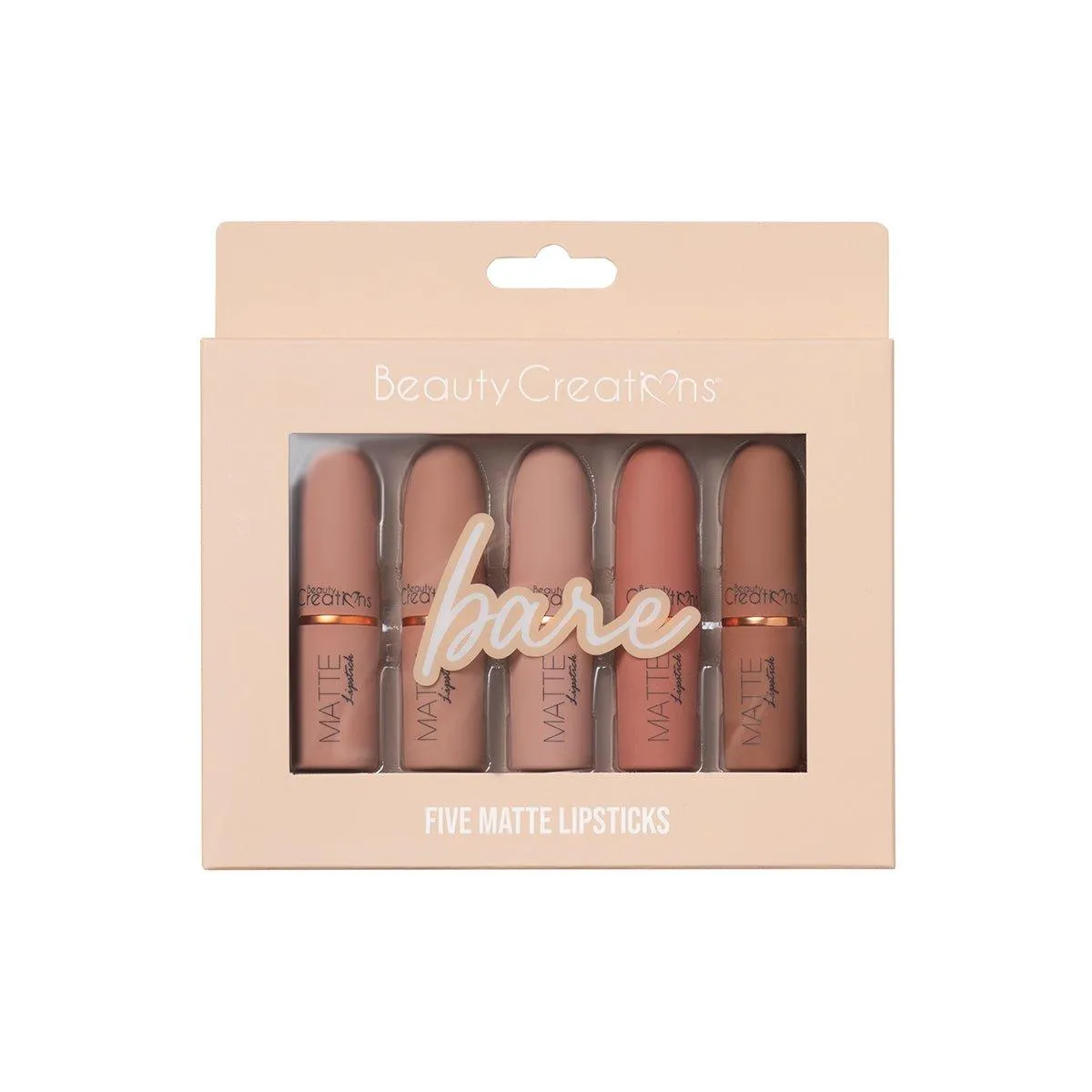 “BARE” Five Piece Matte Lipstick Set