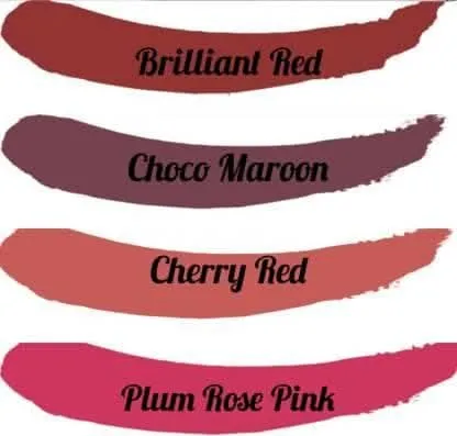 Cosmic collection combo 4x5ml (brilliant red, choco maroon, cherry red, plum rose pink)