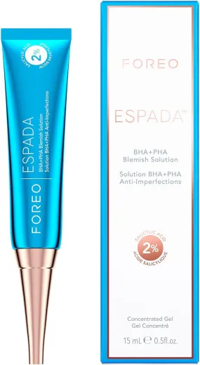 FOREO ESPADA BHA PHA Blemish Solution 15 ml, Acne Treatment & Blackhead Remover, Face Care, 2% Salicylic Acid, Witch Hazel, Tea Tree Oil, Niacinamide, Dermatologist-Tested, Cruelty-Free & Vegan, Blue