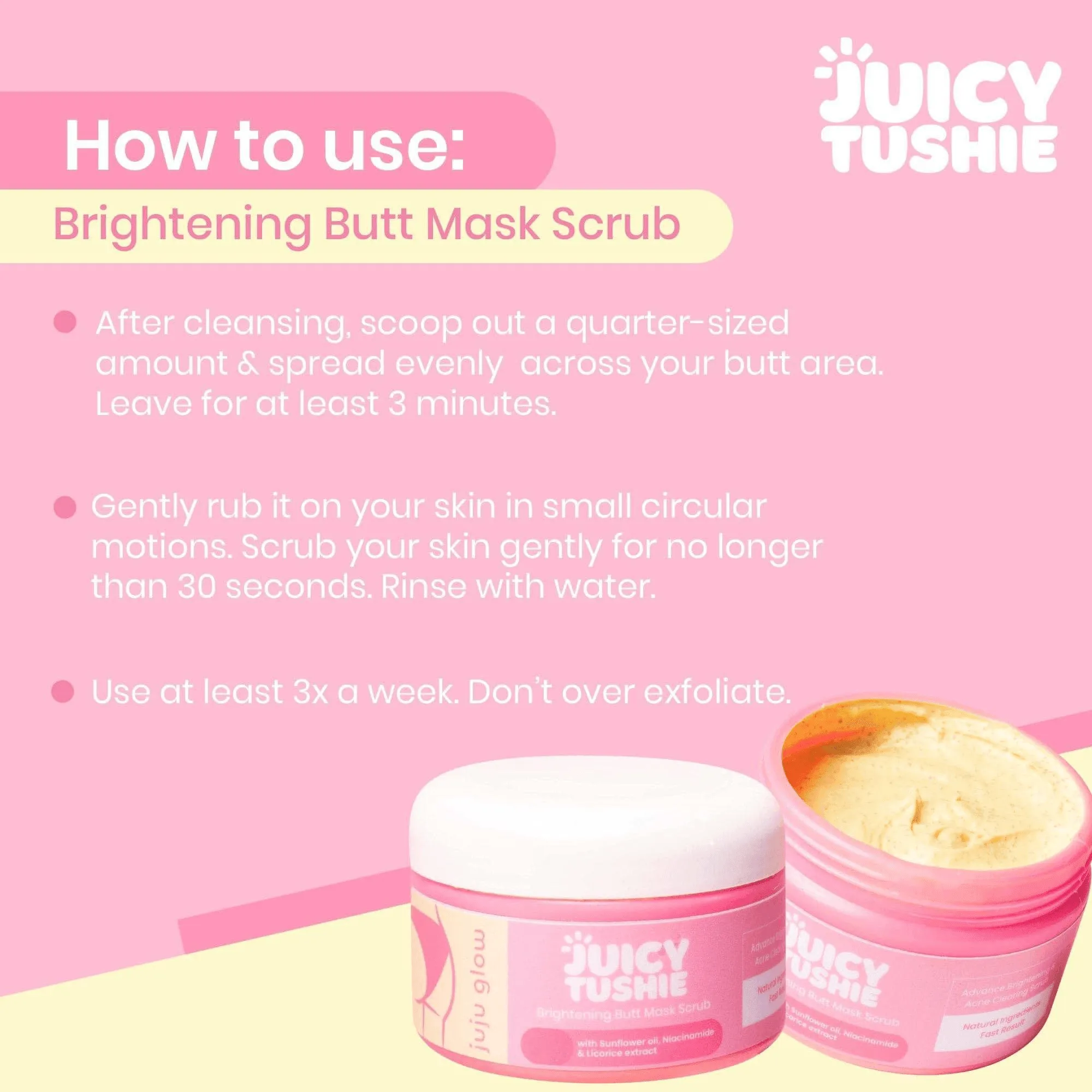 Juicy Tushie Butt Scrub   Intimate Care Brightening Serum