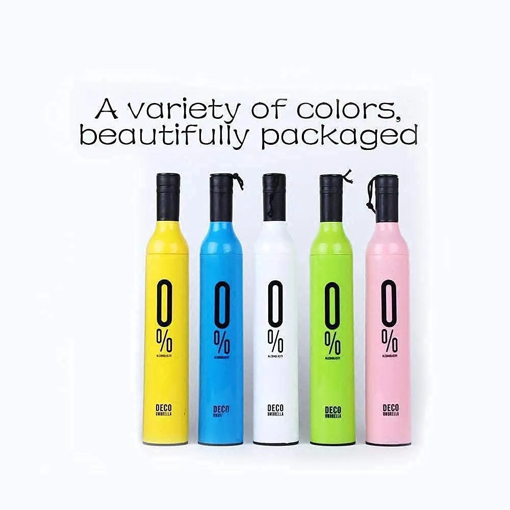 K Kudos Ultra Light Compact & Folding Umbrella With Wine Bottle Cover Waterproof Ultra Protective UV Mini Portable