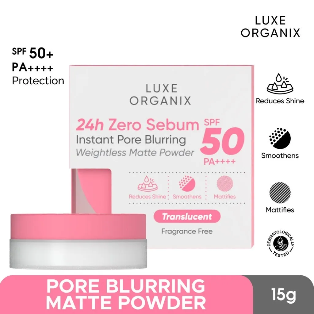 Luxe Organix 24h Zero Sebum Matte Powder (15gm)