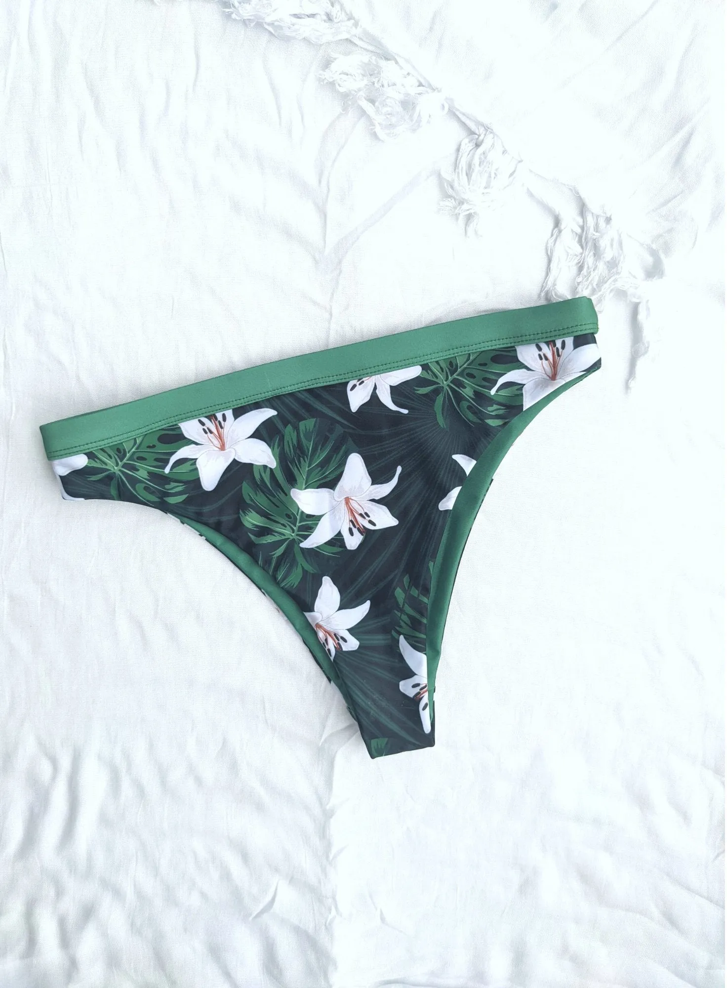 Lyn Reversible Bikini Bottom - Green/Midnight Jungle Print