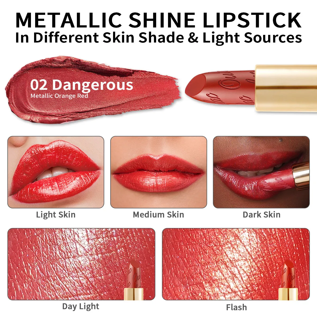 Metallic Shine Lipstick | D02 Dangerous