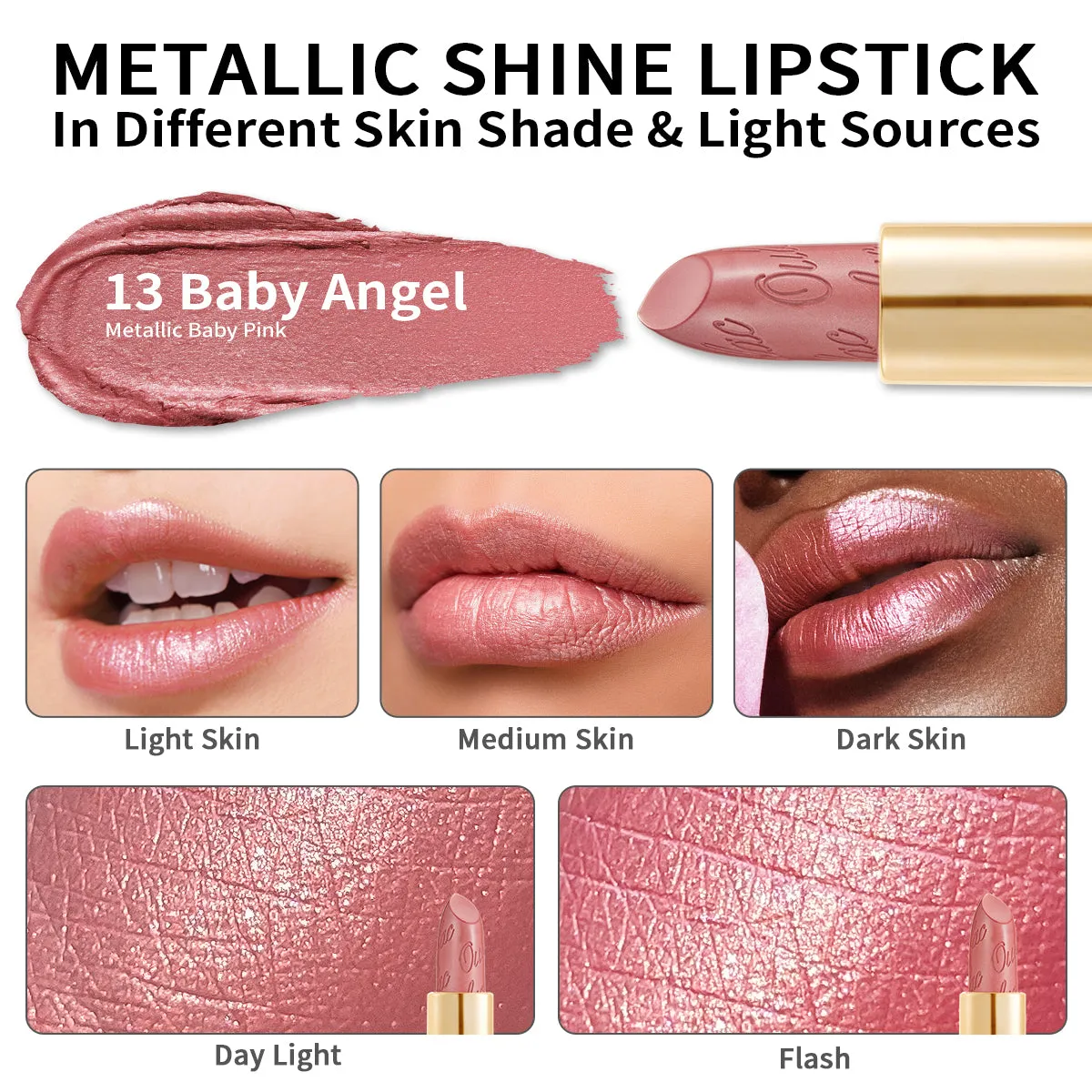Metallic Shine Lipstick | D13 Baby Angel