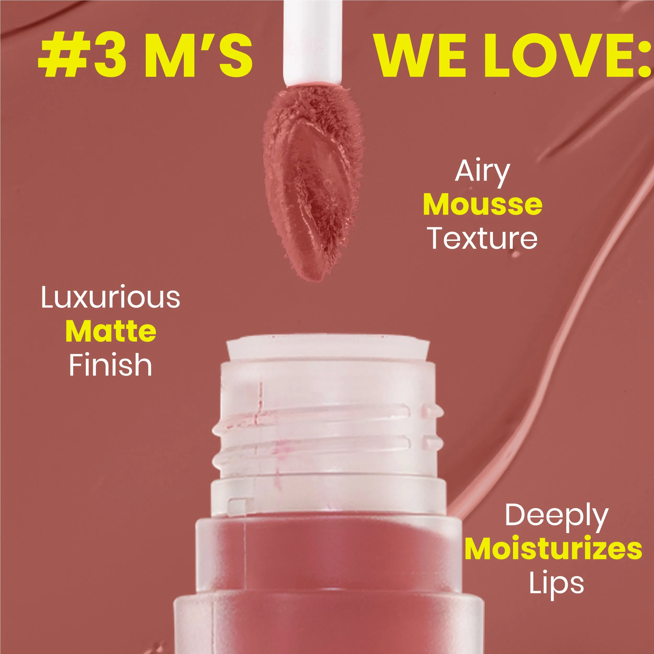 NY Bae Velvet Mousse Liquid Lipstick - Barely Bold 08 (6.5ml) | Velvet Matte Finish | Transferproof | Smudgeproof | Ultra Light | Smooth | Moisturising Nude Lipstick (6.5ml)