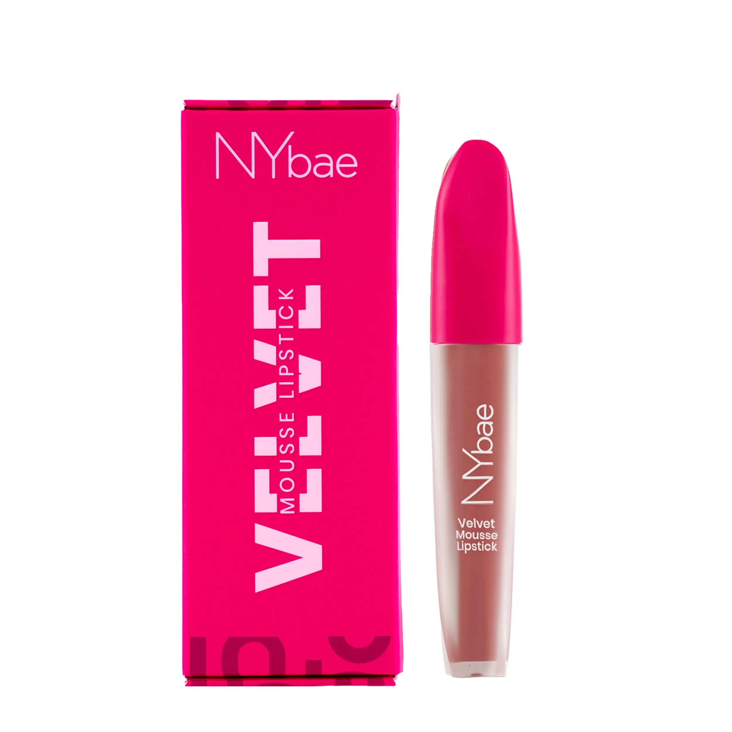 NY Bae Velvet Mousse Liquid Lipstick - Barely Bold 08 (6.5ml) | Velvet Matte Finish | Transferproof | Smudgeproof | Ultra Light | Smooth | Moisturising Nude Lipstick (6.5ml)