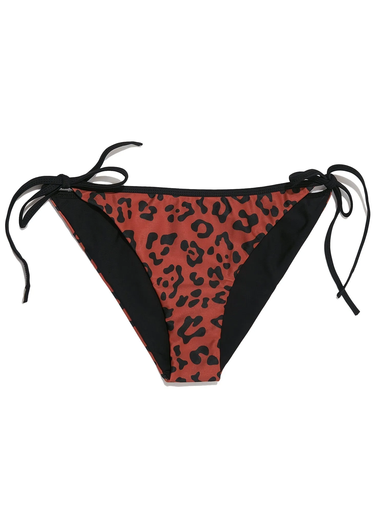 Savannah Reversible Bikini Bottom - Black/Leopard Print