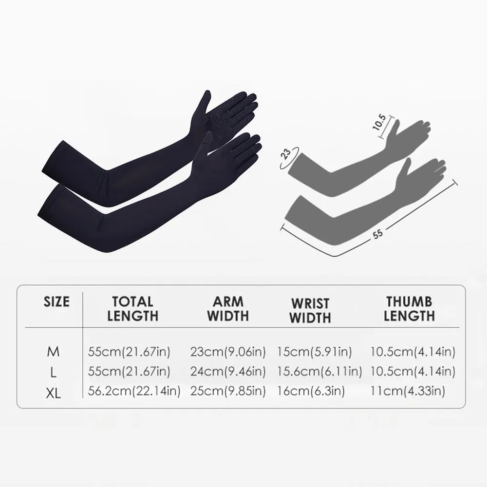 US Stock Sunscreen Gloves Summer-Long Outdoor Anti-Ultraviolet Arm Guard UPF 50 