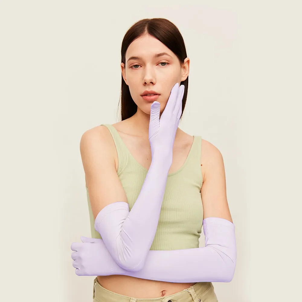 US Stock Sunscreen Gloves Summer-Long Outdoor Anti-Ultraviolet Arm Guard UPF 50 