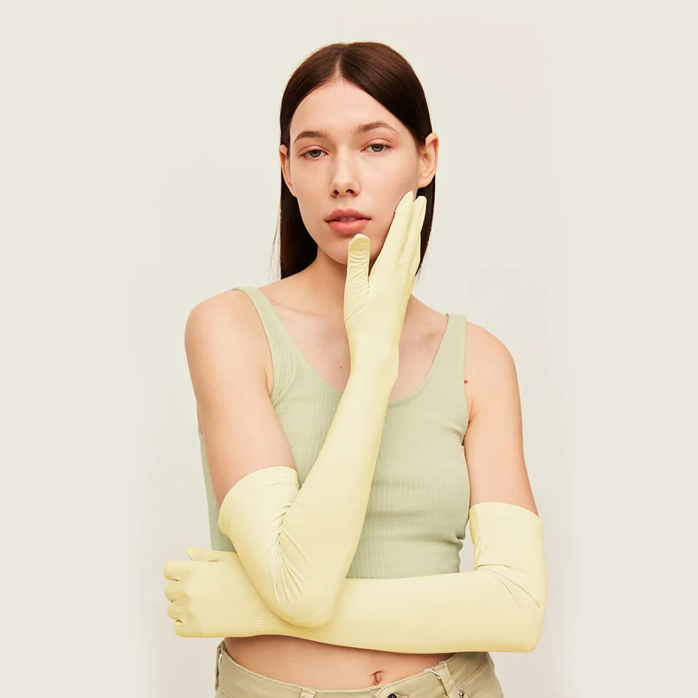 US Stock Sunscreen Gloves Summer-Long Outdoor Anti-Ultraviolet Arm Guard UPF 50 