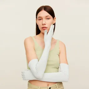 US Stock Sunscreen Gloves Summer-Long Outdoor Anti-Ultraviolet Arm Guard UPF 50 