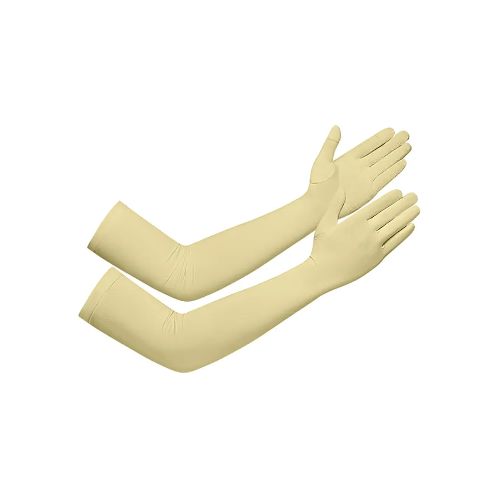 US Stock Sunscreen Gloves Summer-Long Outdoor Anti-Ultraviolet Arm Guard UPF 50 